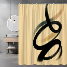 Modern Black Abstract Shower Curtain for Bathroom Decor