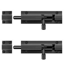 2 Pack Black Aluminum Slide Bolt Gate Latch, Heavy Duty Door Barrel Bolt 5"...