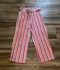 BDG Red & White Striped Paperbag High Rise Straight Leg Belted Pants — photo 1