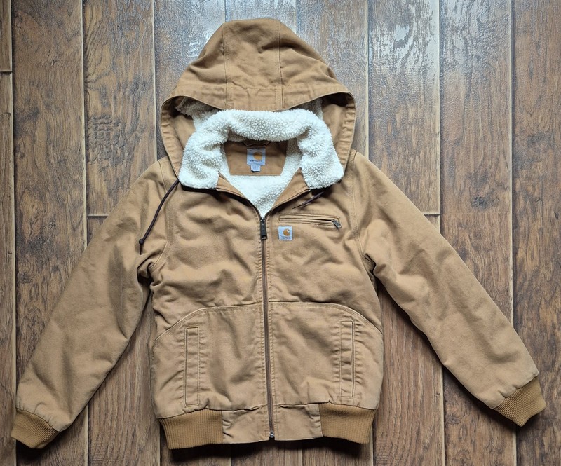 Women's Carhartt Small Brown Wildwood Removable Hood Sherpa Lined Jacket 