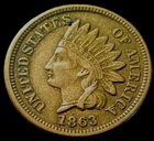 1863 COPPER NICKEL INDIAN HEAD CENT DIAMONDS! XF-AU! A beautiful coin!