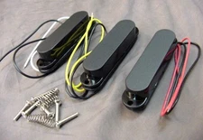 ELECTRIC GUITAR PICKUP SET OF 3 BLACK SINGLE COIL - QUALITY ARTEC BUILT