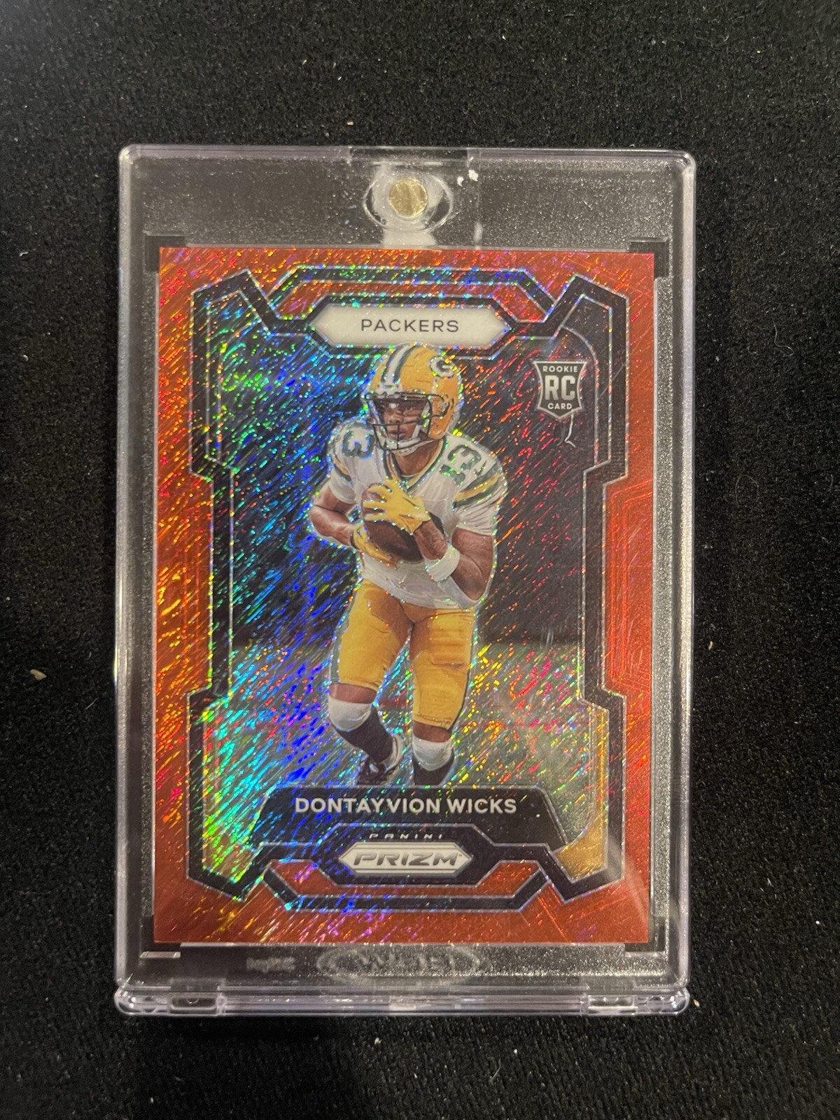 2023 Panini Prizm - Rookies Red Shimmer Prizm #333 Dontayvion Wicks /35 (RC)