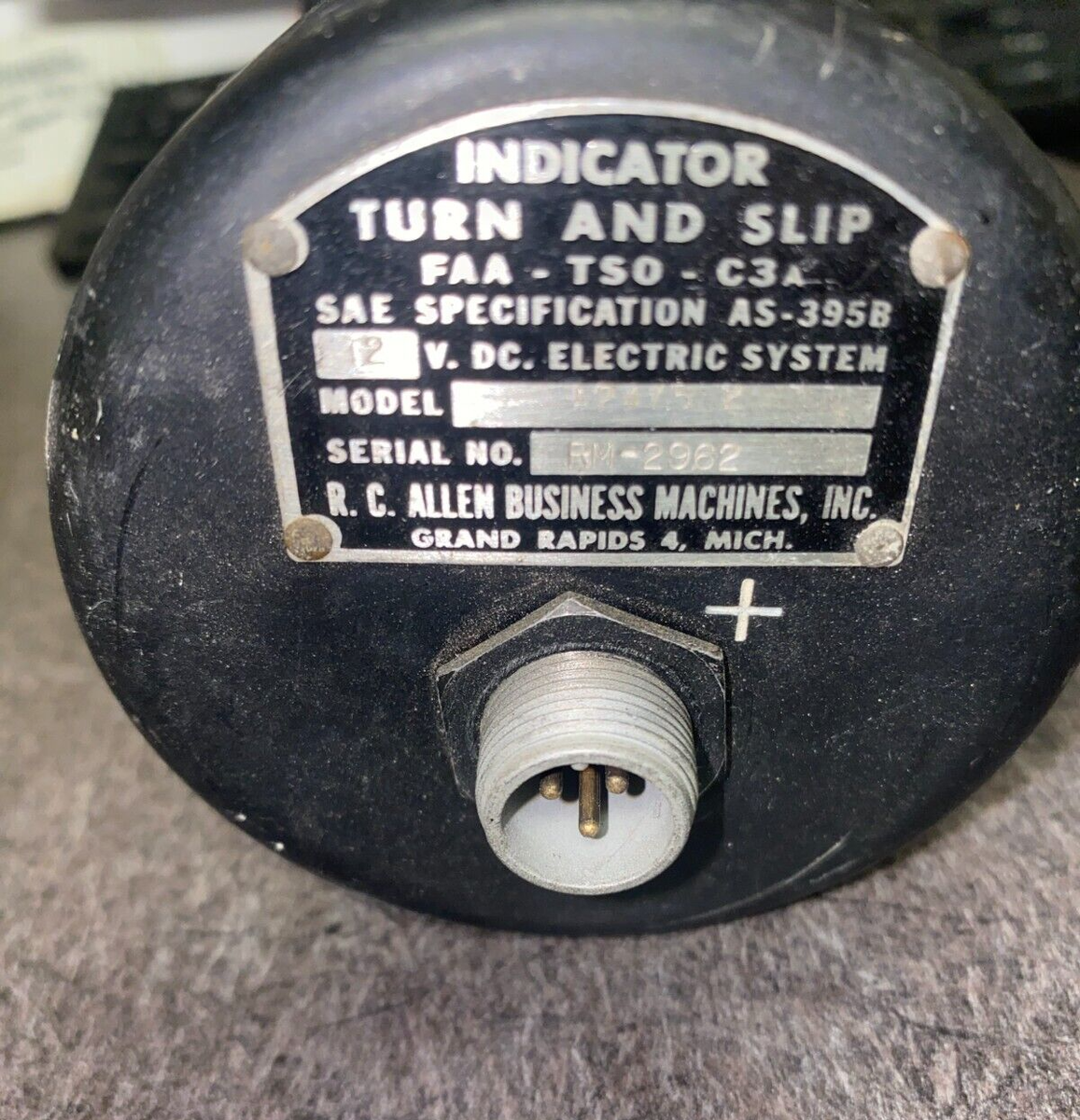 RC Allen Turn & Slip Indicator 3 1/8 