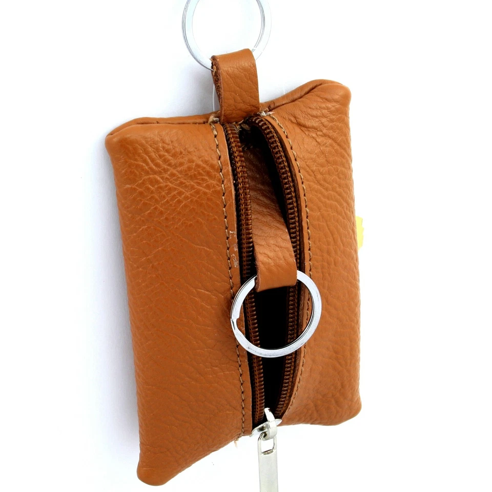 PORTACHIAVI IN PELLE ASTUCCIO UOMO DONNA ARTIGIANALE MADE IN ITALY CERNIERA ZIP - Immagine 2 di 4