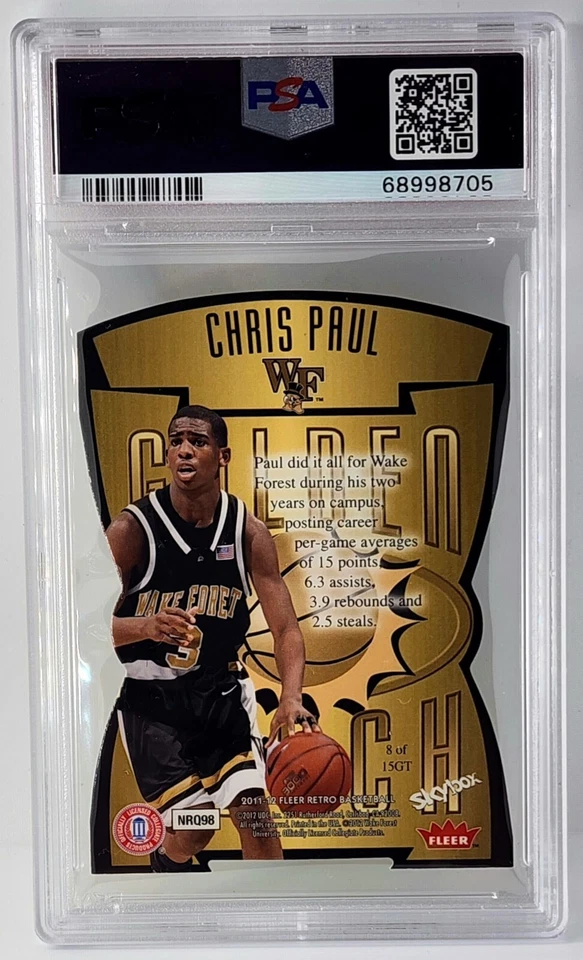 CHRIS PAUL 2011-12 FLEER RETRO SKYBOX PREMIUM TOQUE DORADO PSA 8 Foto 2 de 2