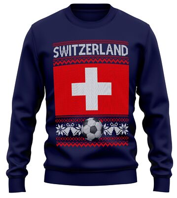 Schweiz Ugly Christmas Sweatshirt Fußball Welt Weihnachtsgeschenke für Ihn Her S...