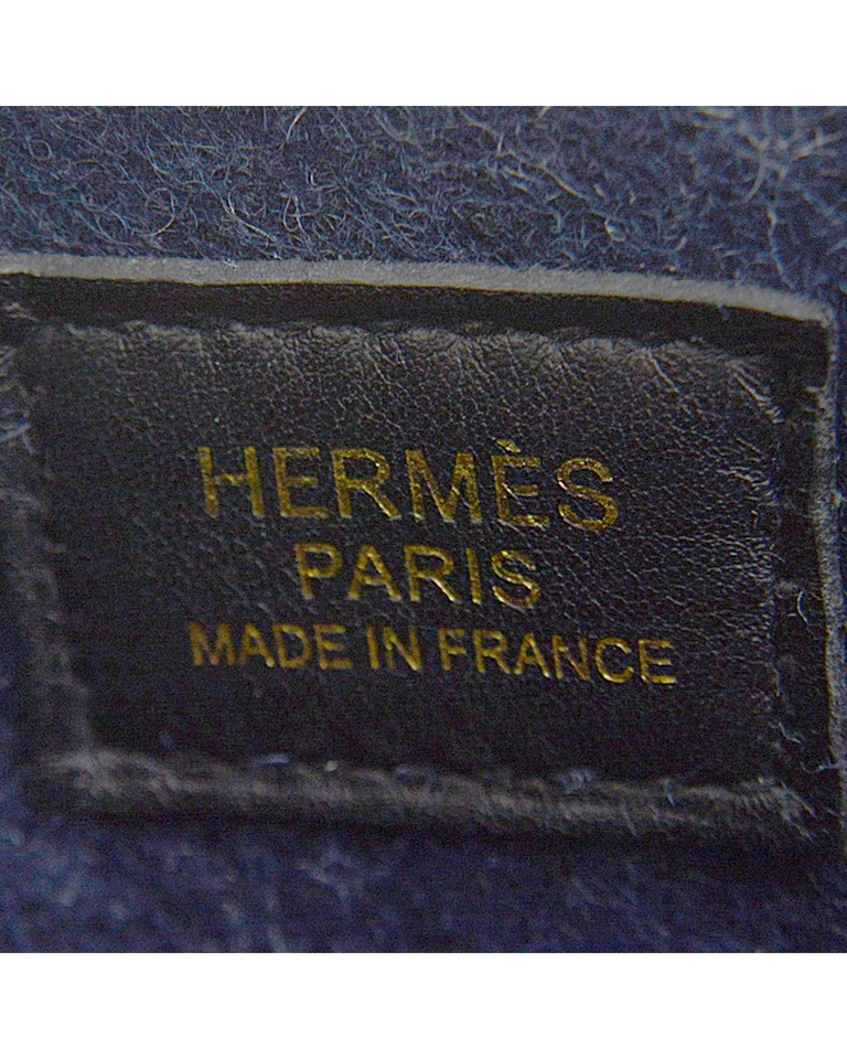 Pre Loved Hermes Herms Mini Kelly Crossbody Bag in Blue Felt