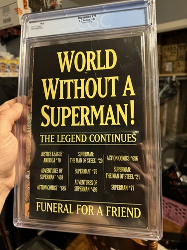 🔥 Superman 75 CGC 9.6 White Pages 2nd Print "Death" of Superman Gatefold back - Bild 7 von 7