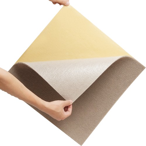VEVOR 10pcs Peel and Stick Carpet Tile Self Adhesive Floor 18” x 18” Light Brown - Picture 11 of 12