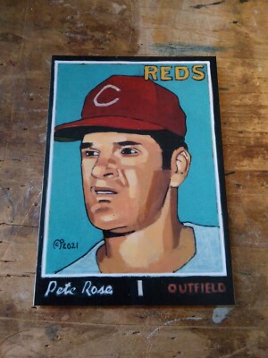 Baseball Art Card Print of Pete Rose, 70 - Limited print edition