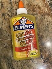 ELMERS Color Changing Glue Yellow To Red 5oz Use For Slime Or Arts  Crafts New