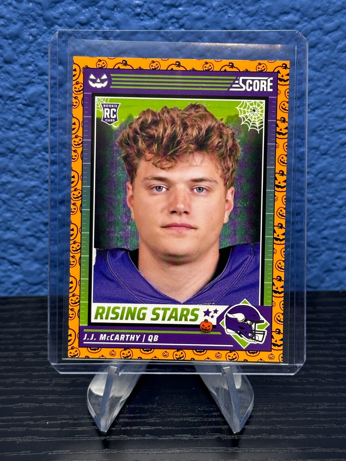 2024 Panini Score-A-Treat Rising Stars Orange Pumpkins #19 J.J. McCarthy (RC)