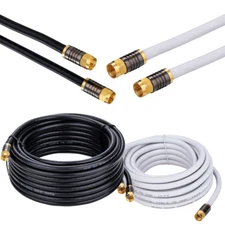 RG6 Coaxial Cable Quad Shield Extension Coax TV Satellite HDTV Antenna Wire Lot