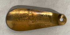 Vntg - The Florsheim Shoe Company Logo Brass 4 1/2" L Metal Shoe Horn 1949