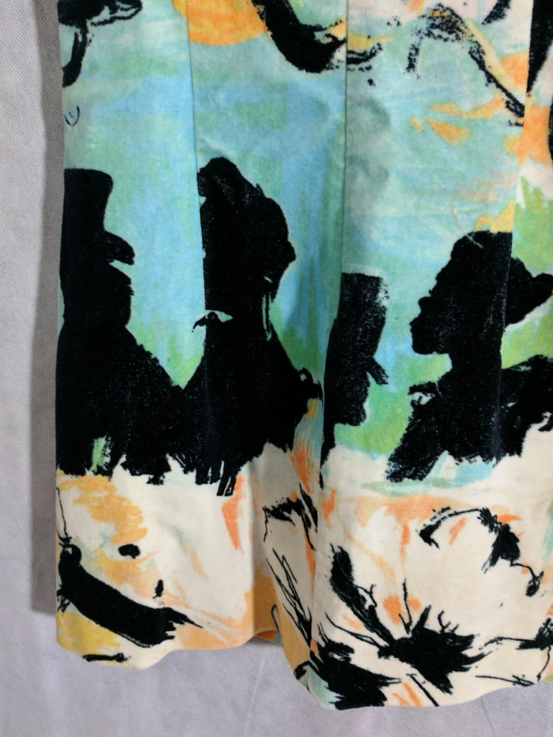 Abito Moschino economico e chic archivio vintage Popeye oliva oil velluto feltro