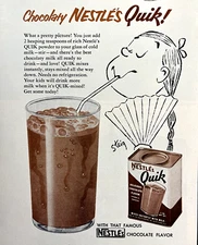 Nestle's - Quik! Chocolate Flavor Vintage 1953 Color Print Ad William Steig