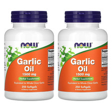 NOW FOODS 2 PACKS Garlic Oil 1500 mg 250 Softgels