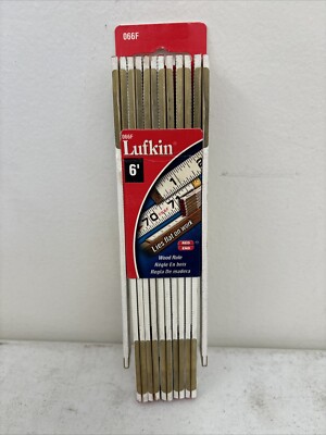 Lufkin 066D,NOS Vintage 6' Engineer's Extension Wood Folding Rule Brass USA made