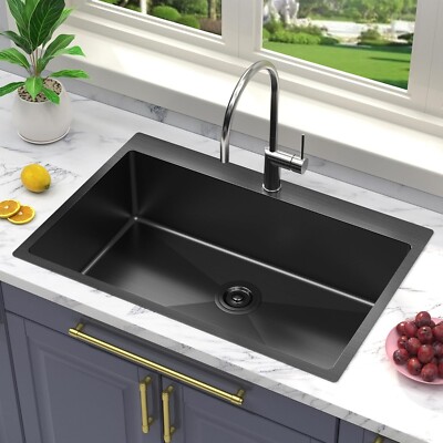 Kitchen Sink Drop In Buy 30x22-Inch Black Kitchen Sink