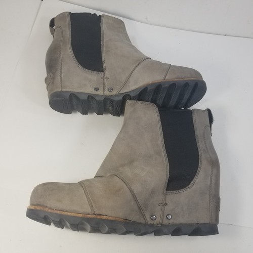 SOREL Joan of Arctic Wedge Mid Ankle Boot Womens 8 Leather Slip On - Picture 11 of 14
