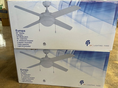 Royal Pacific Europa 1008-LED 50-in Brushed Nickel Walnut Brown Ceiling Fan - Picture 3 of 3