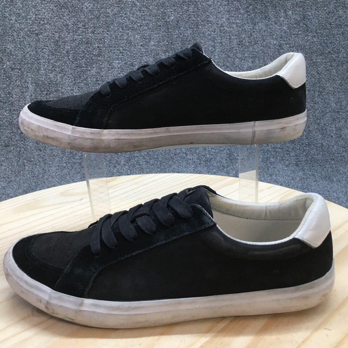 Aston Grey Shoes Mens 10.5 Flux Casual Sneakers Black Leather