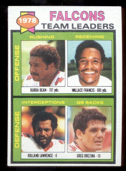 1979 Topps Atlanta Falcons Team / Checklist Card BUBBA BEAN ROLAND LAWRENCE