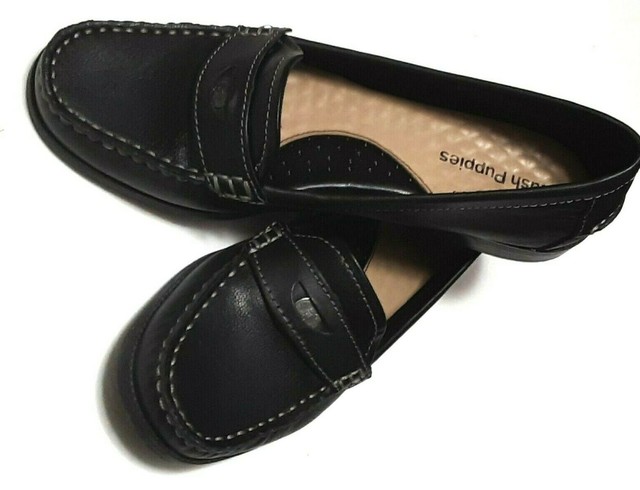 hush puppies black flats
