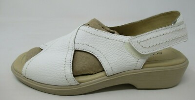 SOFTSPOTS WOMEN'S CLAMBAKE WHITE LEATHER SLINGBACK SANDALS SHOES 9/W