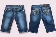 Miss Me Girls / Kids Bling Bermuda Shorts JK5775M Size 14 Leaf Print