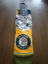 NWT Stance MLB Oakland Athletics Mascot Crew Socks Youth Large 3-5.5 Kids Casual