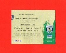 2018/19 WEST BROMWICH ALBION 2-3 MIDDLESBROUGH CHAMPIONSHIP 02.02.19 WBA N MINT*