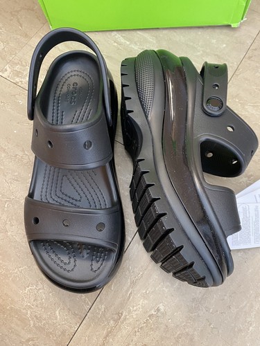 Nuovi sandali Crocs EVA Classic Mega Crush platform zoccoli tripli neri UK 5 - Foto 5 di 11