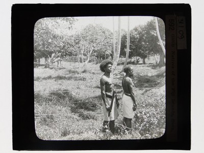 Fidschian Men In Clearing - Fiji Savu - Glaslaternenschieber von Keystone 