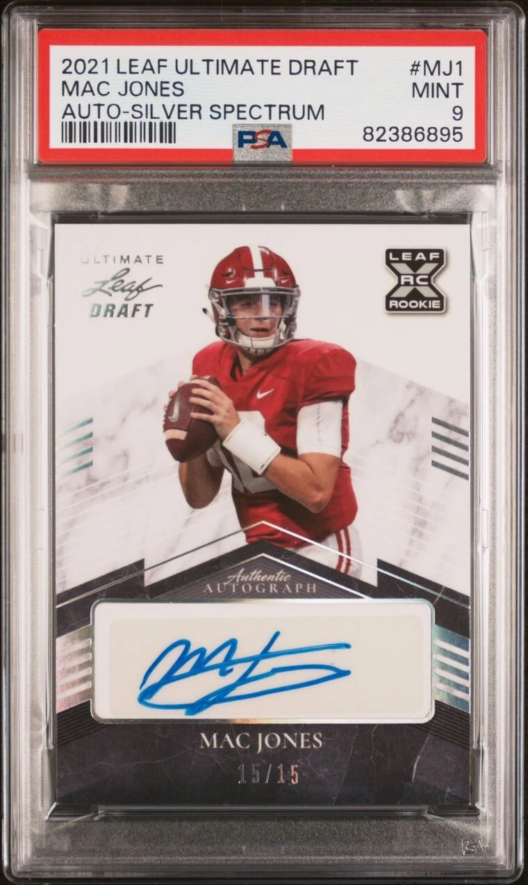 Mac Jones Leaf Ultimate Draft Ultimate Clear Autographs #MJ1 Silver Spectrum