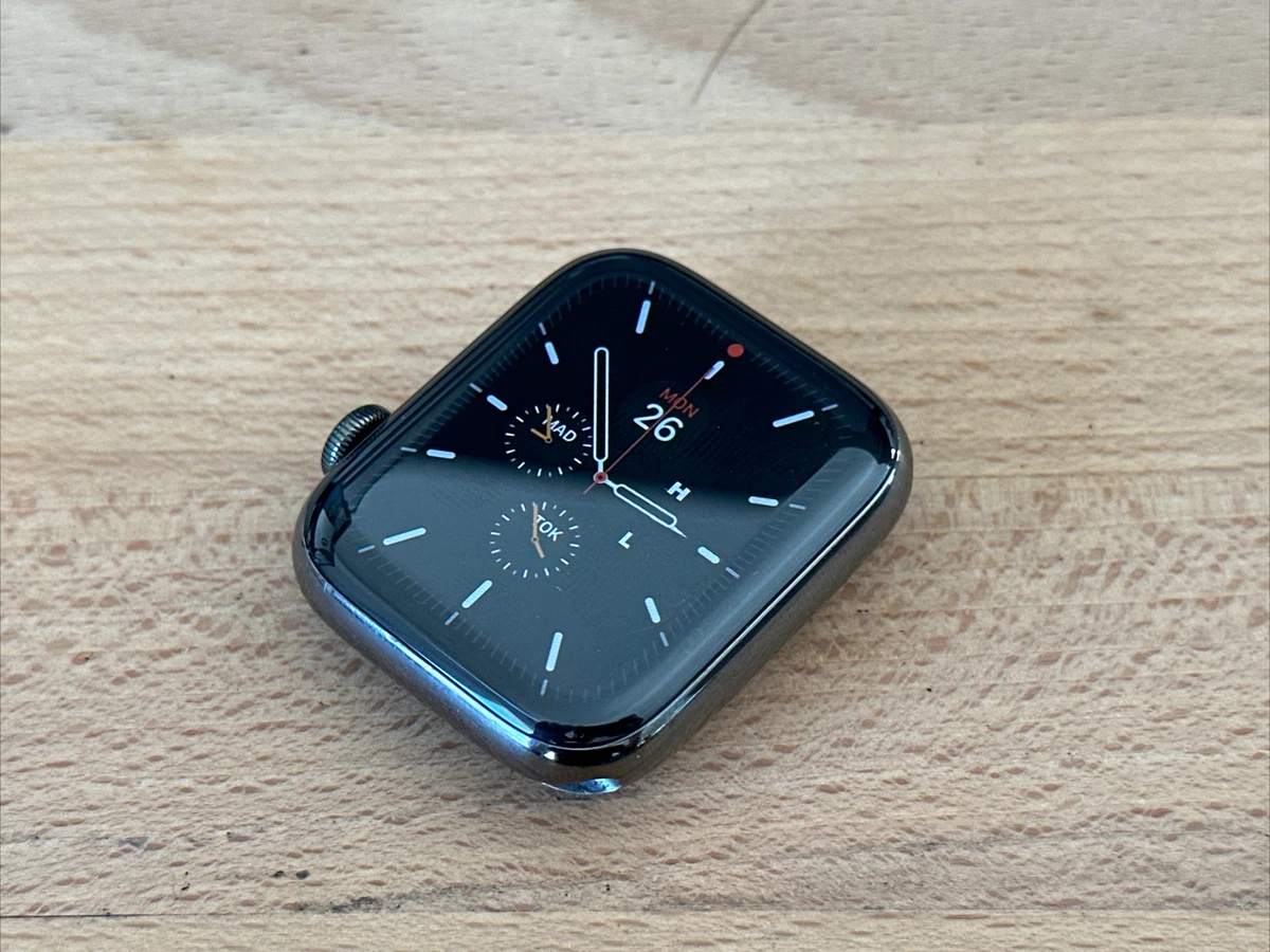 Apple Watch Series 6 44mm Graphite Stainless Steel Sport Band + Steel + Cellular