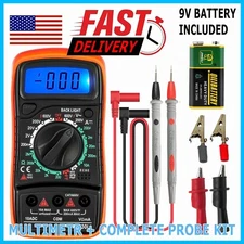 LCD Digital MULTIMETER Voltmeter Ammeter Ohmmeter Volt AC DC Tester Leads Meters