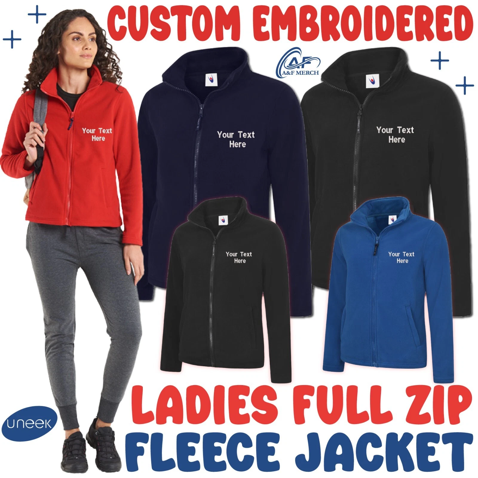 Personalised Custom Embroidered Uneek Ladies Classic Full Zip Fleece Jacket
Opens in a new window or