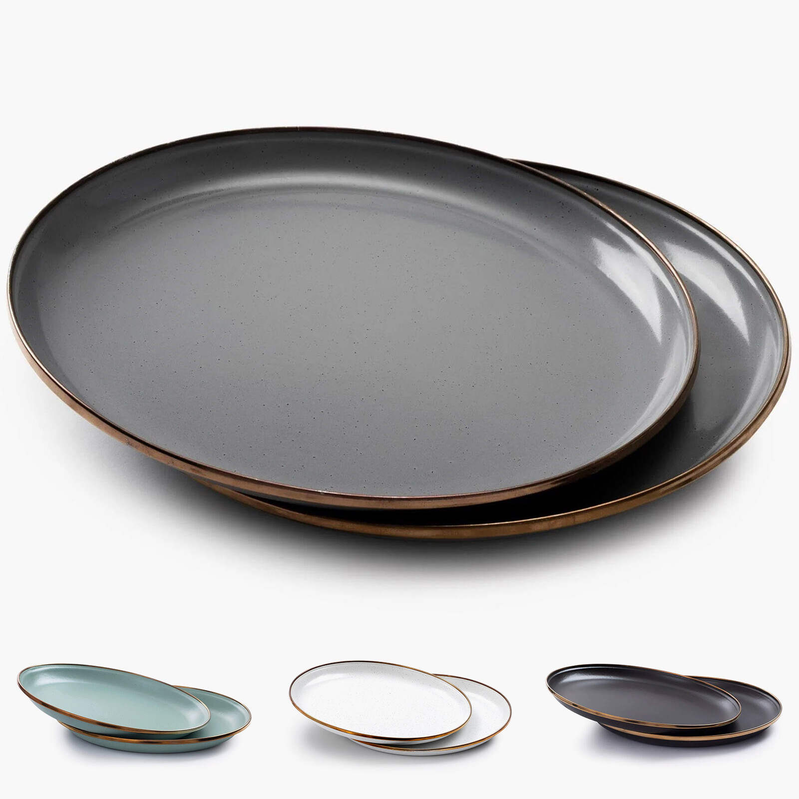 BAREBONES Emaille Teller Set Retro Camping Reise Geschirr 2 tlg Edelstahl Ø28 cm