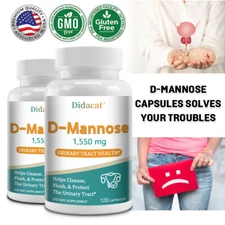 D-Mannose 1550mg - 120 Capsules - Bladder & Urinary Tract Health
