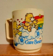 Vintage 1980s Care Bears Plastic Coffee Tea Mug Cup By Deka