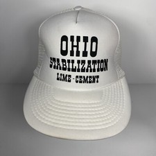 Vintage Ohio Stabilization Lime - Cement Trucker SnapBack Hat Cap Mesh Rope Foam