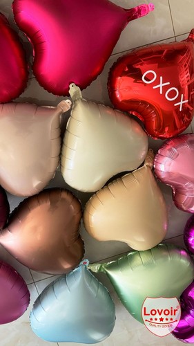 Lovoir 12 Pcs White Heart Shape Foil Mylar Balloons 18 Inch Love Balloons for... - Picture 4 of 5