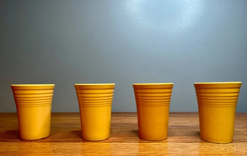 Set of 4 Vintage 1940s Original Yellow  Fiestaware Water Tumblers | Bright Sunn