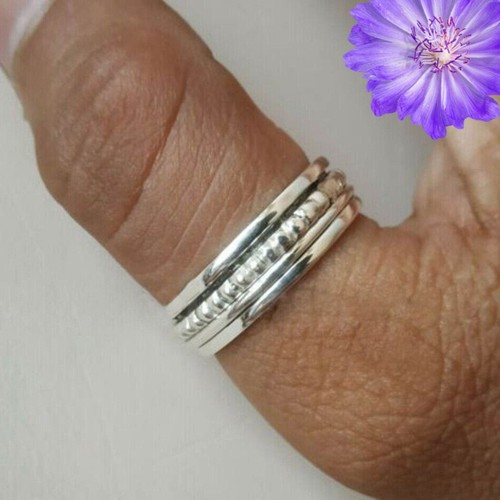 Tow Ton Spinner Ring 925 Sterling Silver Ring Handmade Jewelry Ring For Gift - 第 2/3 張圖片