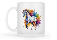 Becher Kaffeebecher | Glas | matt | 300ml -  Motiv: Haustier Pferd Schimmel 116