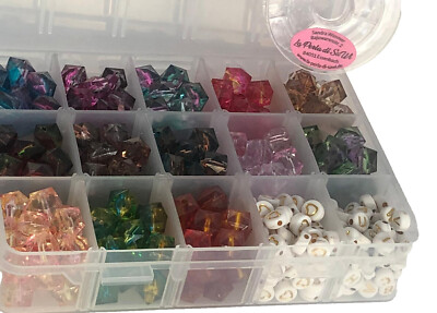   Perlen-Set Bastelset Schmuck POLYGON Vieleck Bicone Buchstabenperlen DIY bunt