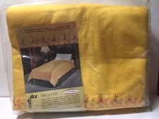 North Star Chatham Elegance 100 Tempo Acrylic Blanket 72x90 Yellow Floral Trim