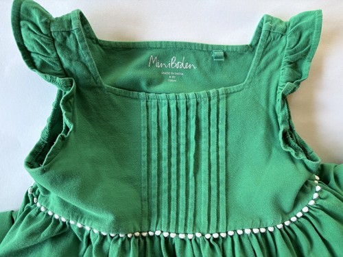 Mini Boden Girls Dress Size 8-9Y Tank Style Sun Dress Kelly Green Ruffle hem - Picture 5 of 17